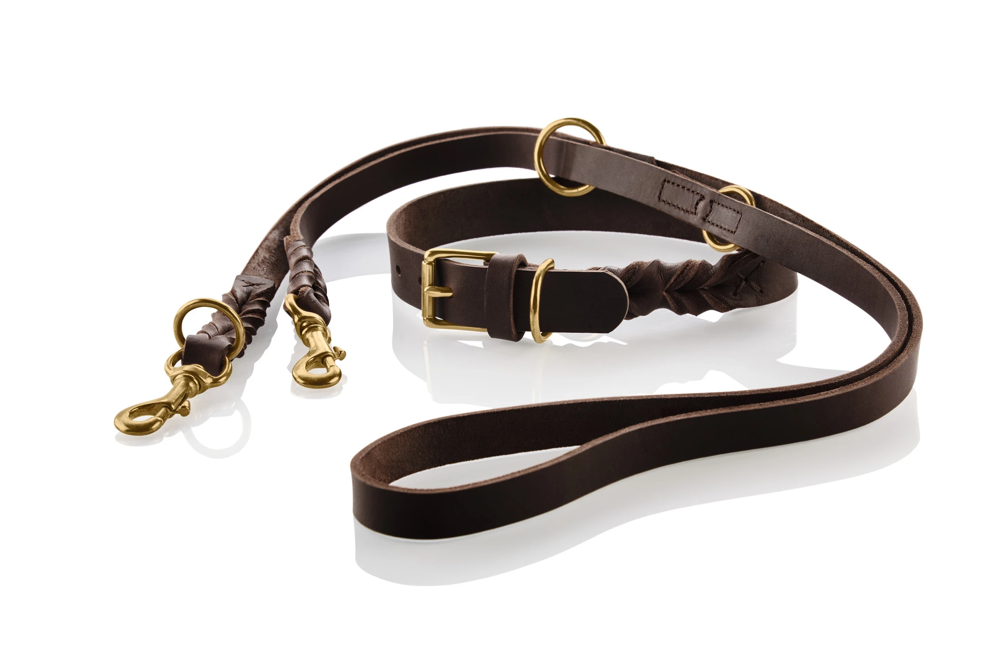 Hunter Sansibar Solid 45 Hundehalsbånd i læder - 34-40 cm